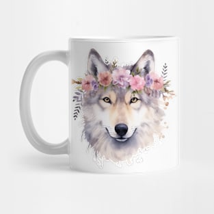 Husky dog flower Mug